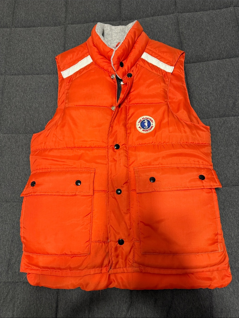 Vintage Mustang Survival Floater Flotation Vest Orange Adult Small Gorpcore